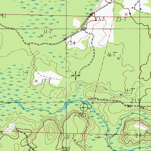 Topographic Map of La-Brooklyn Church, AL