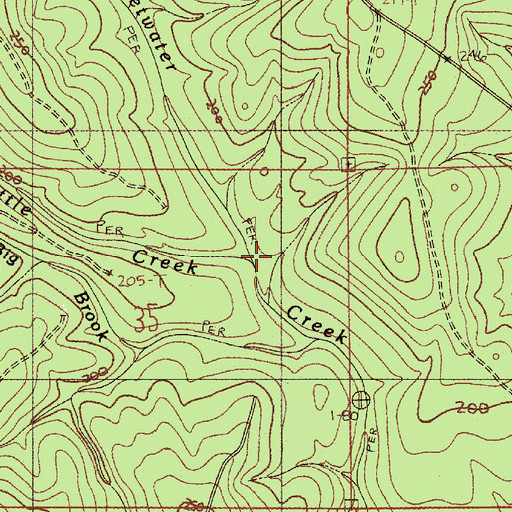 Topographic Map of Little Creek, AL