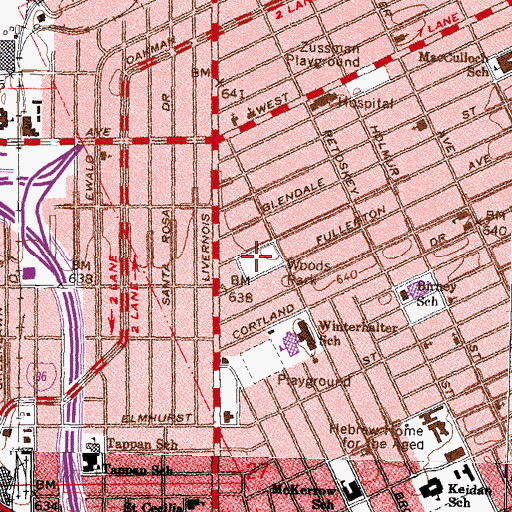 Topographic Map of Woods Park, MI