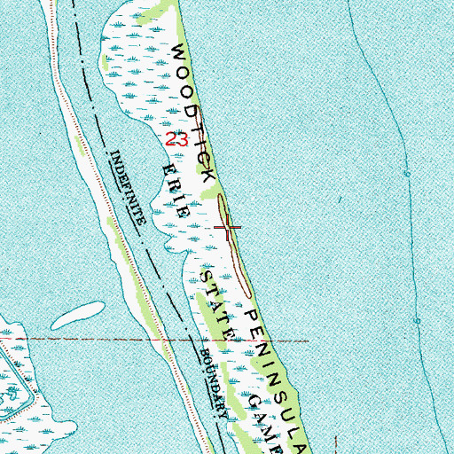 Topographic Map of Woodtick Peninsula, MI