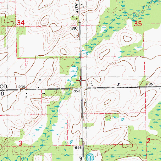 Topographic Map of Worden School, MI