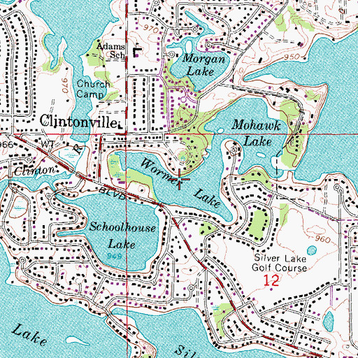 Topographic Map of Wormer Lake, MI
