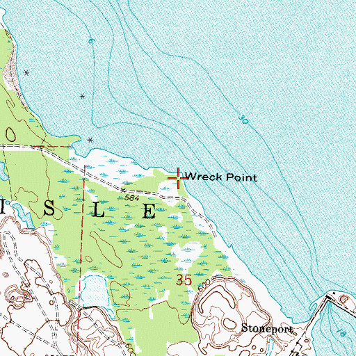 Topographic Map of Wreck Point, MI