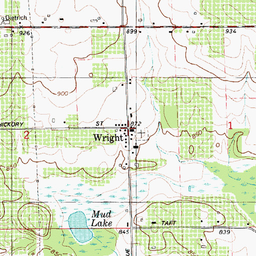 Topographic Map of Wright, MI