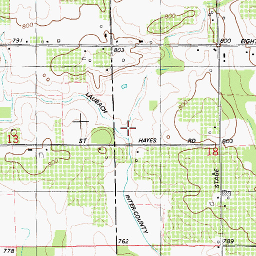 Topographic Map of Wright and Alpine Drain, MI