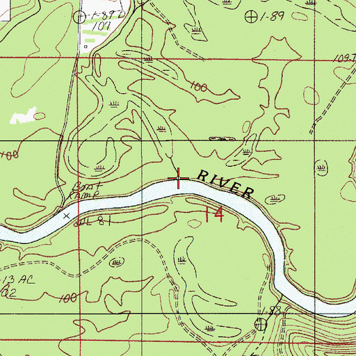 Topographic Map of Meeting House Creek, AL