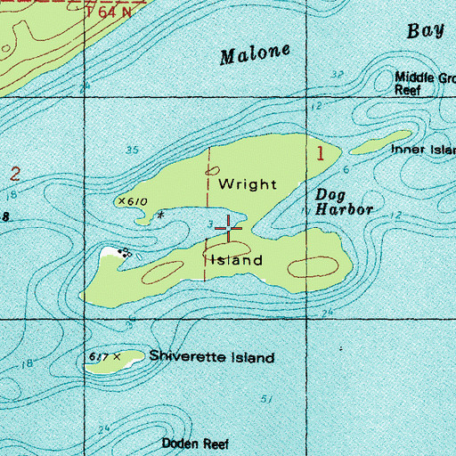 Topographic Map of Wright Island, MI