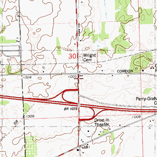 Topographic Map of Wright School, MI