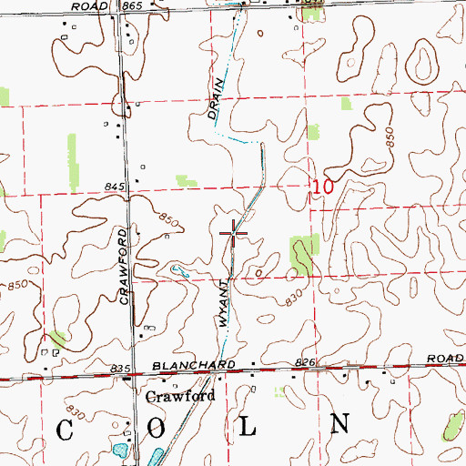 Topographic Map of Wyant Drain, MI