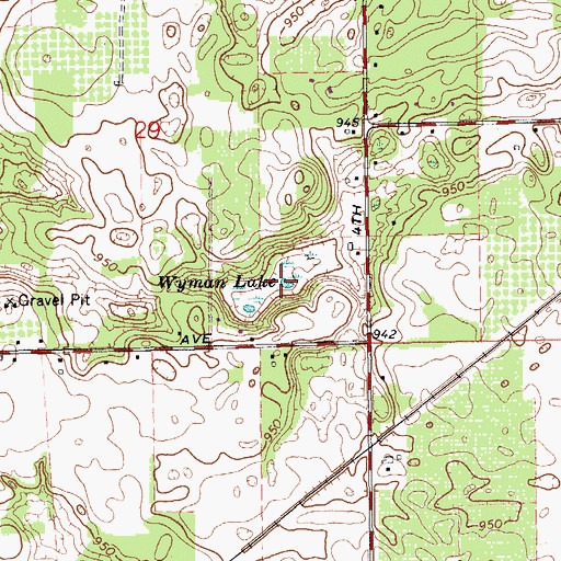 Topographic Map of Wyman Lake, MI