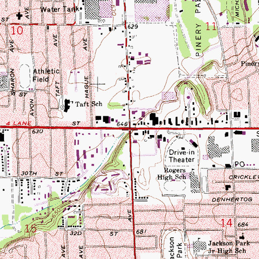 Topographic Map of Wyoming, MI
