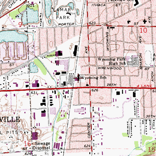 Topographic Map of Wyoming School, MI