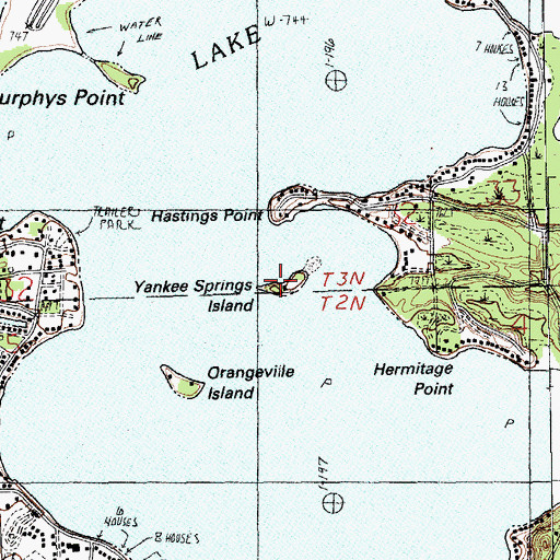 Topographic Map of Yankee Springs Island, MI