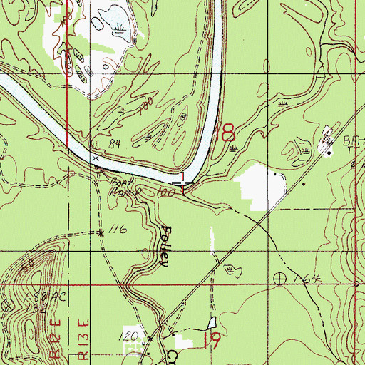 Topographic Map of Poley Creek, AL