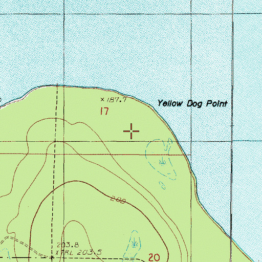 Topographic Map of Yellow Dog Point, MI
