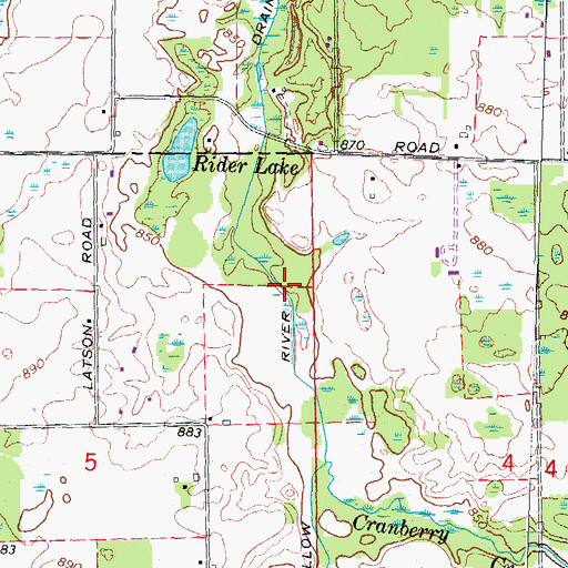 Topographic Map of Yellow River Drain, MI
