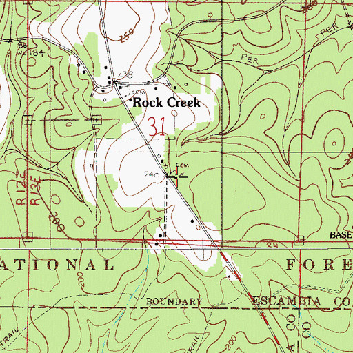 Topographic Map of Rock Creek Assembly of God Church, AL