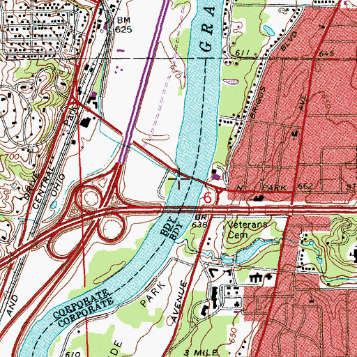 Topographic Map of York Creek, MI
