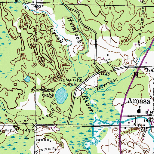 Topographic Map of Youngers Creek, MI
