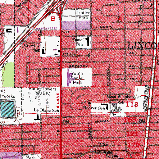 Topographic Map of Youth Center Park, MI