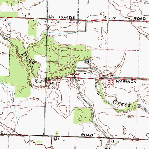 Topographic Map of Zehender Drain, MI