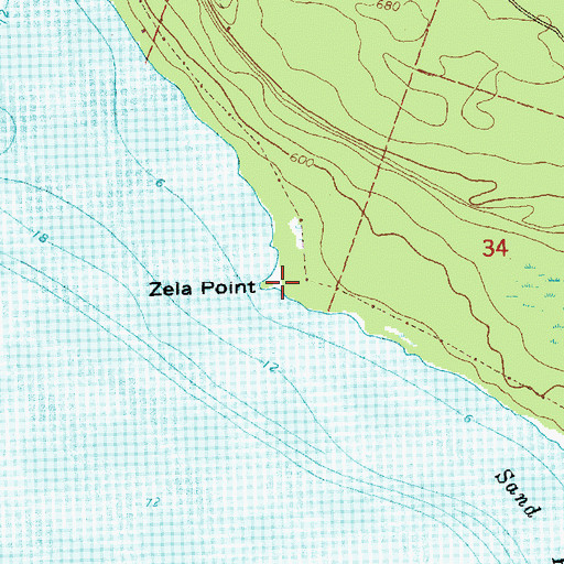 Topographic Map of Zela Point, MI