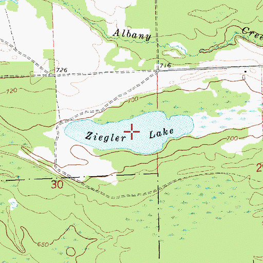 Topographic Map of Ziegler Lake, MI