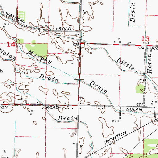Topographic Map of Zink and Nolan Drain, MI
