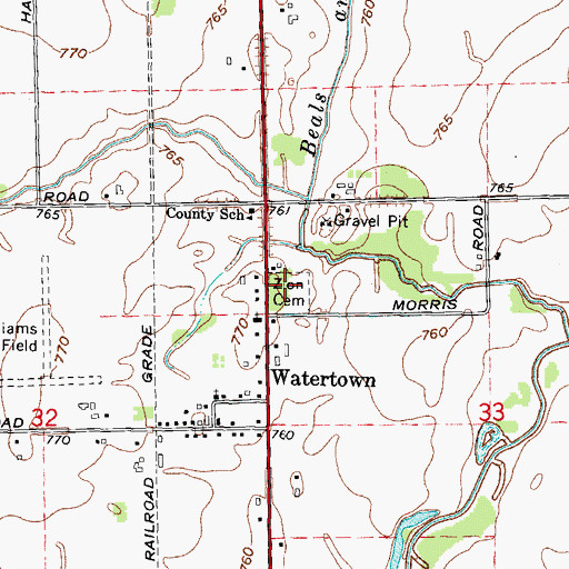 Topographic Map of Zion Cemetery, MI