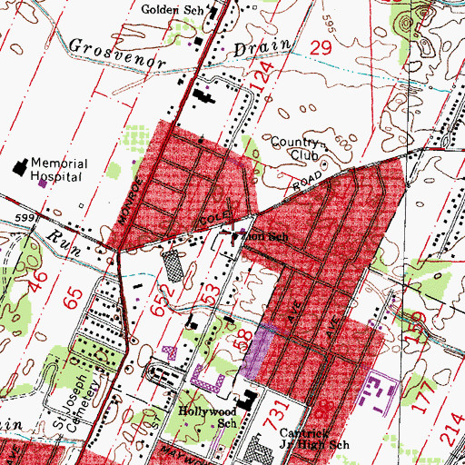 Topographic Map of Zion Lutheran School, MI