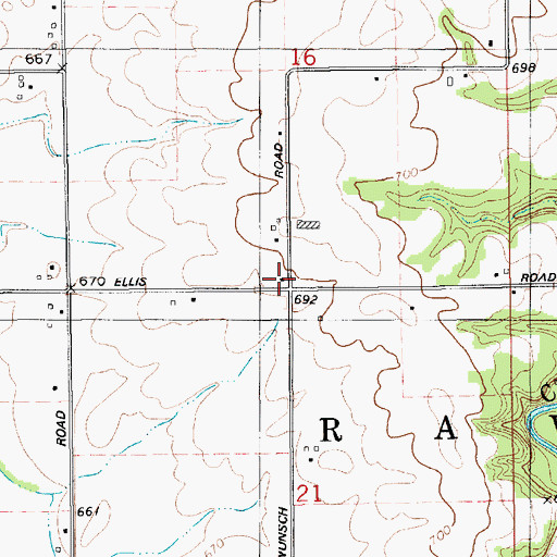 Topographic Map of Zoll School, MI