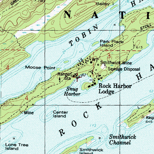 Topographic Map of Snug Harbor, MI