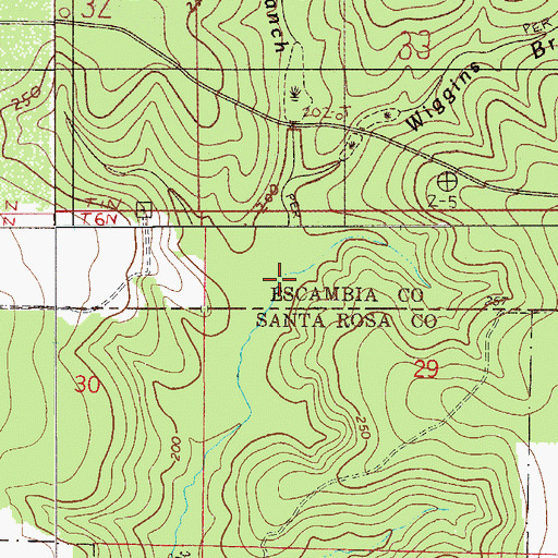 Topographic Map of Verbies Branch, AL