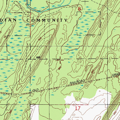 Topographic Map of Hannahville Indian Community, MI