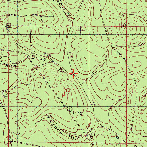 Topographic Map of Wagon Body Branch, AL