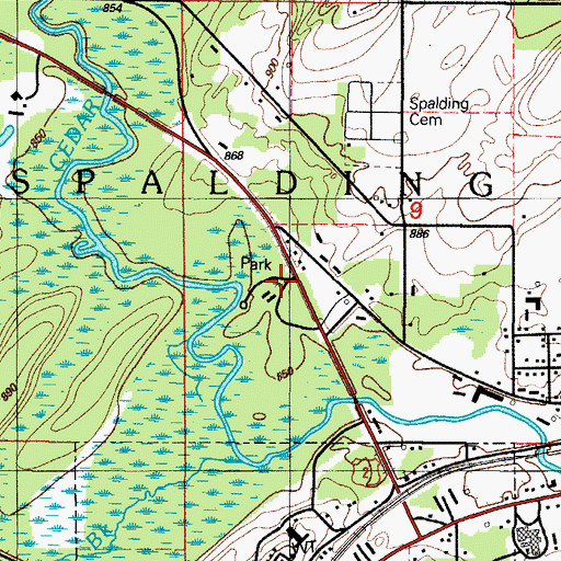 Topographic Map of Veterans Memorial Park, MI