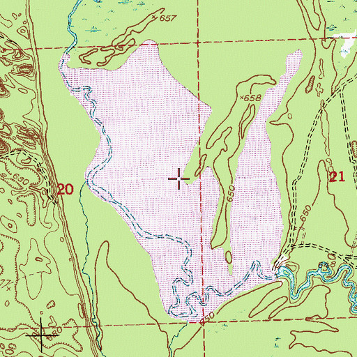 Topographic Map of Shelldrake Lake, MI