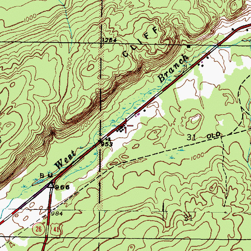 Topographic Map of Vaughnsville, MI
