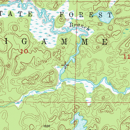 Topographic Map of Dee Lundeen Falls, MI