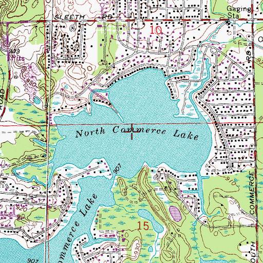 Topographic Map of North Commerce Lake, MI
