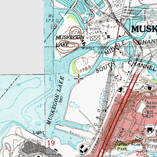 Topographic Map of South Channel, MI