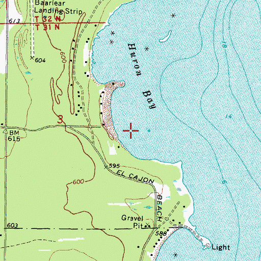 Topographic Map of Roberts Cove, MI