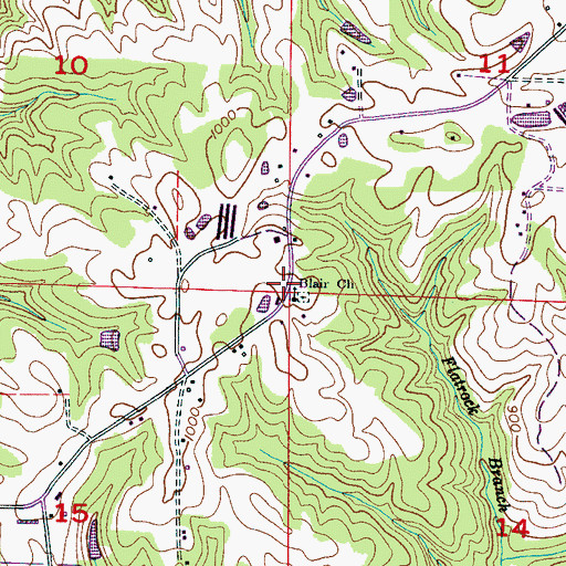 Topographic Map of Blair Methodist Episcopal Church (historical), AL