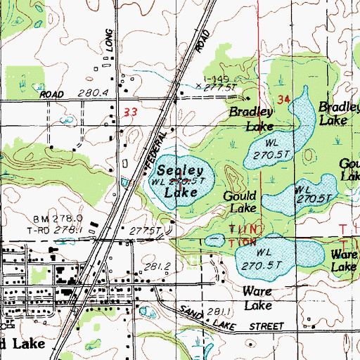Topographic Map of Sealey Lake, MI