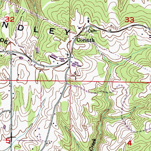 Topographic Map of Clifty, AL