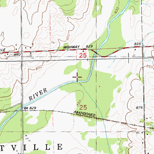 Topographic Map of Powers Ditch, MI