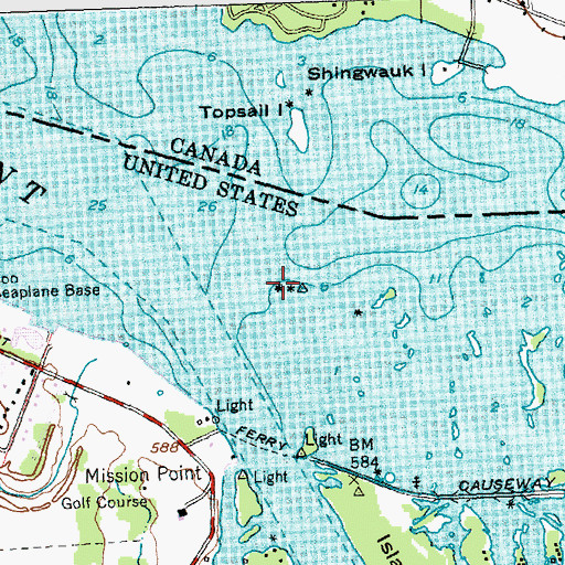 Topographic Map of Marchand Rock, MI