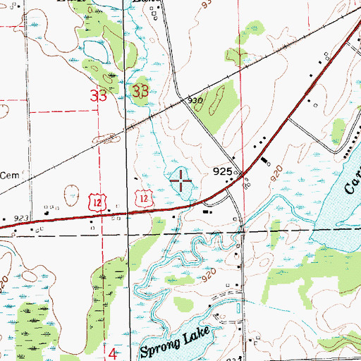 Topographic Map of Island Lake, MI