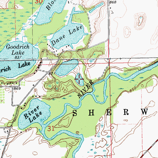 Topographic Map of Little Wells Lake, MI