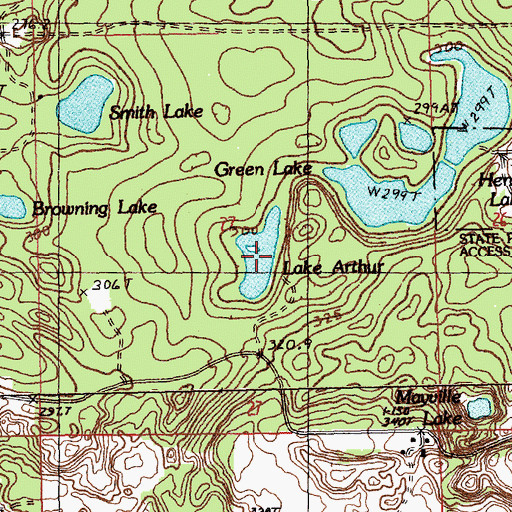 Topographic Map of Lake Arthur, MI